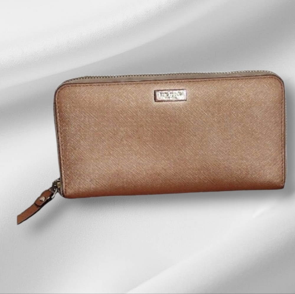 Kate Spade Newbury Lane Leather Zip around Wallet Rose Gold - Picture 9 of 9